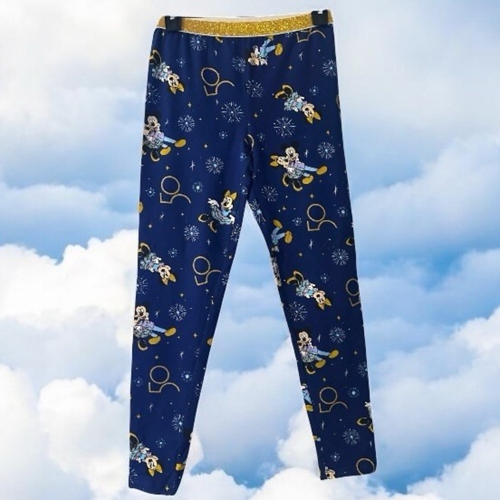 2021 Walt Disney World Park 50th Anniversary Mickey‎ & Minnie Leggings XL Girls